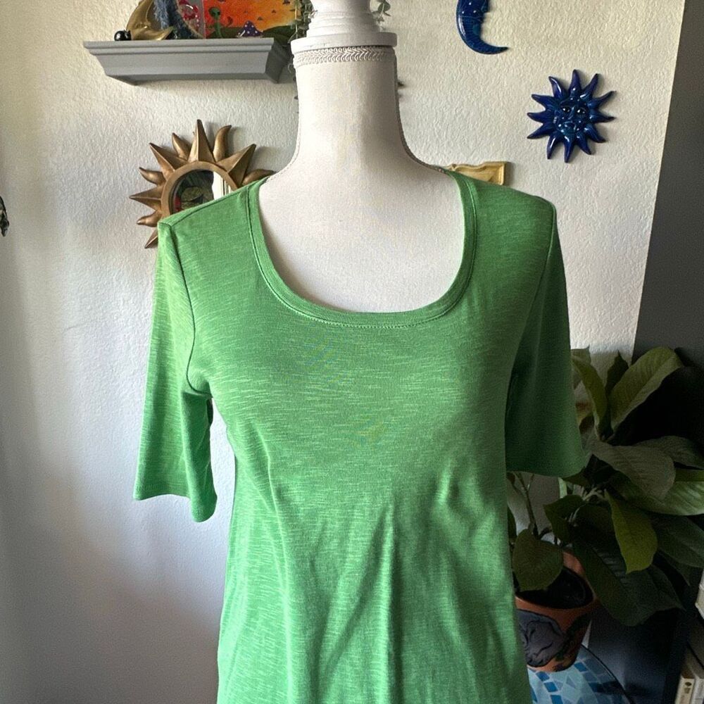 J. Jill Size Small pima dipped hem tunic Green - Picture 3 of 4